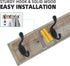 Coat Rack Wall Mounted, Entryway Wall Coat Rack with 4 Rustic Coat Hooks, 17” Vintage Pinewood Hanger Hat, Dual Hook for Hanging Keys Hats, Perfec...