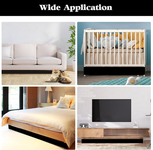 32.8 Feet Under Bed Blocker for Pets Adjustable Gap Bumper Toy Blocker for Under Couch with Adhesive Mounting Strap for Stopping Toys Going Under ...