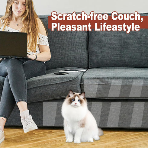 Anti-Scratch Cat Scratching Deterrent Tape, 25cm x 3m Transparent Clear Cat Scratch Furniture Protector, for Couch,Carpet,Doors...