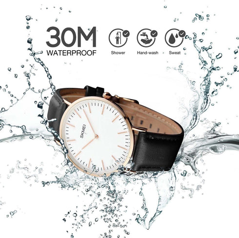 Men's Dress Wrist Quartz Watch with Black Leather Band - Men Business Waterproof Classic Casual Analog Watches Fashion Thin Case Wristwatch...