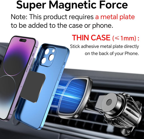 ?2-PACK? Magnetic Phone holder for Car Vent,?Upgraded Clip?car vent magnetic phone mount, ?Strong Magnet ?? 360° Rotation ?Magnetic Air Vent Phone...