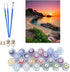 ACENGXI Beach Sunrise Paint by Numbers Kits Beach DIY Oil Painting by Numbers Sunrise Beach DIY Canvas Painting by Numbers Acrylic Painting Kits f...