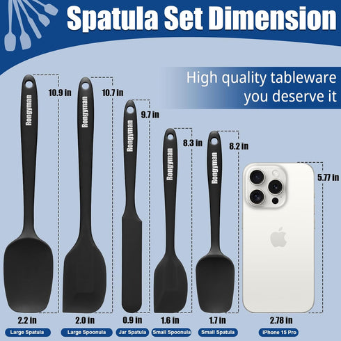 Silicone Spatula Set of 5 Spatulas Silicone Heat Resistant 446°F Kitchen Spatulas for Baking, Cooking and Mixing,Non Stick Cookware Food Grade, BP...