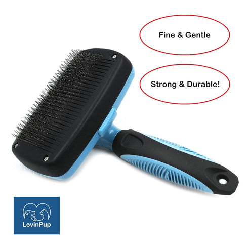 Dog Slicker Brush, Self Cleaning, Shedding and Grooming Tool for Pets, Best Dog Brush with Easily Retractable Bristles to Remove Hair Instantly...