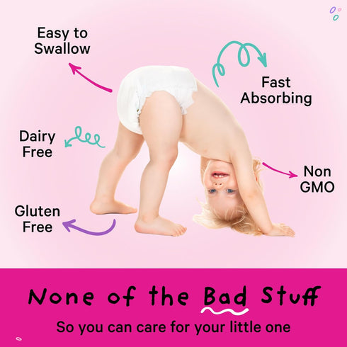 Pink Stork Baby Liquid Multivitamin Drops, Baby & Toddler Vitamin Drops with DHA, Vitamin C, D, B12 and Choline to Support Brain Health and Immune...