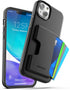 ENCASED Protective Wallet Case Designed for iPhone 14 with Card Holder and Screen Protector (4 Credit Cards/IDs) - Black......
