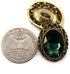 10 pcs Whole Oval Cut Green Rhinestone Vintage Copper Hollow Metal Shank Sewing Coat Buttons -25mm -1"...