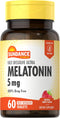 Fast Dissolve Melatonin 5mg | 60 Tablets | Natural Berry Flavor | Vegetarian, Non-GMO, and Gluten Free Supplement | by Sundance...