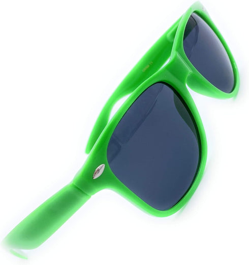 Retro Style Sunglasses - Bright Neon or Solid Colors with Classic 80's Style Design (Neon Green)...