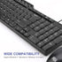 Basic Keyboard and Mouse,Rii RK203 Ultra Full Size Slim USB Basic Wired Mouse and Keyboard Combo Set with Number Pad for Computer,Laptop,PC,Notebo...