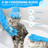 Pecute Pet Grooming Gloves, Heat Resistant Cat Bathing Gloves with High-Density Teeth, Silicone Dog Bathing Gloves with Enhanced Five Finger Desig...