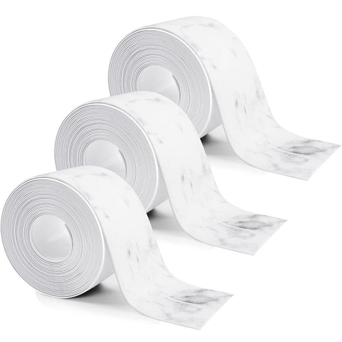 3 Rolls 10.5 Feet Caulk Tape Toilet Caulking Strip Self Adhesive Caulk Strip Bathroom Caulk Tape Sealing Strip Bathtub Tape Peel and Stick Caulk S...