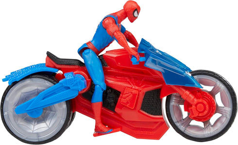 Marvel Spider-Man Web Blast Cycle, 4-Inch Action Figure with Vehicle and 2 Web Projectiles, Kids Playset for Ages 4 and Up...