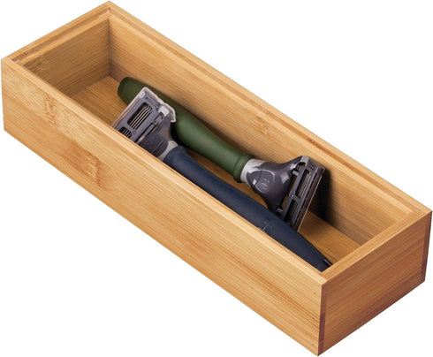 iDesign 41840 InterDesign Bamboo Stackable Box 3” x 9” x 2” Formbu Drawer Organizer - 3" x 9" x 2", 3" x 9"...