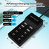 USB C Charger,10 Ports USB Charger Station with 6 Ports USB-C Charger, Desktop 50W Multi Port USB Charger Compatible with iPhone/Huawei/LG/Google ...