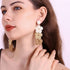 Raffia Flower Earrings, Raffia Straw Wrapped Flower Drop Dangle Earrings Summer Tropical Beach Jewelry...