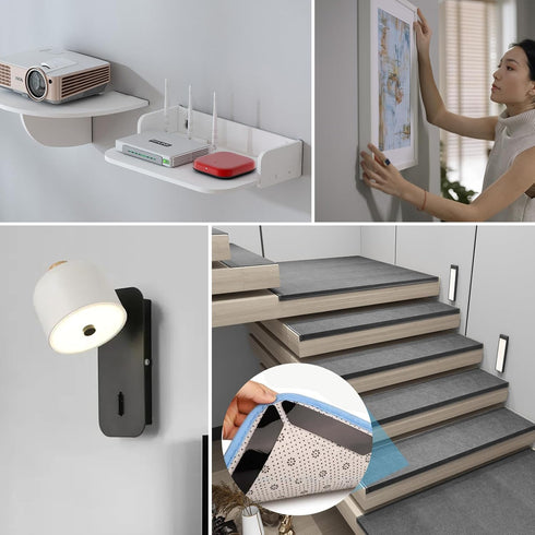 Art3d 16 Sets Hook and Loop Tape Sticky Back,1 in.x 4 in. Double-Sided Adhesive Strip,Heavy Duty...