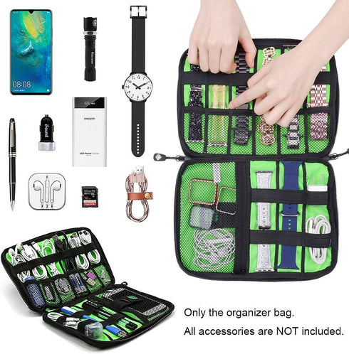 iiteeology Smart Watch Band Storage Bag, Universal Watch Band Accessories Organizer Bag Travel Storage Bag, Extra Pocket for Magsafe Charger, Cabl...