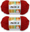 PRINOZ Crochet Yarn - 2PCS 1.76oz 4-Strand 142yds Acrylic Bulk Yarn for Crocheting and Knitting Handmade Products (Red)......