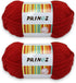 PRINOZ Crochet Yarn - 2PCS 1.76oz 4-Strand 142yds Acrylic Bulk Yarn for Crocheting and Knitting Handmade Products (Red)......