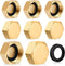 6 Pcs Brass Blanking Nut Cap, 3/4" Female Blanking Stop Cap with Washers, Plumbing Fittings for Washing Machine Radiator Valve Faucets Tap(3/4 inc...