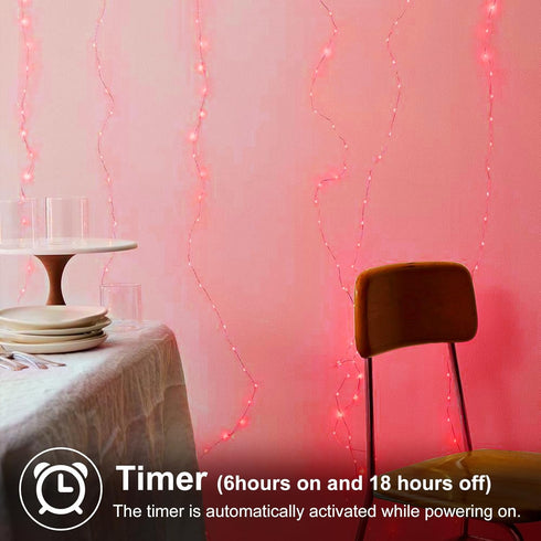 2 Pack Fairy Lights Battery Operated 200 LED 66Ft Silver Wire Starry String Lights Auto Timer 8 Modes Waterproof Mini String Lights for Outdoor In...