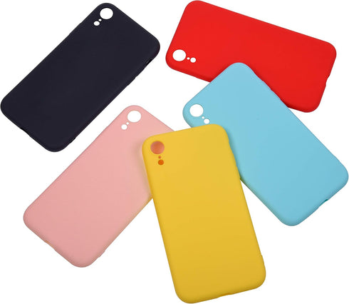 Wisdompro Case for iPhone XR, Bundle of 5 Pack Extra Thin Slim Jelly Soft TPU Gel Protective Case Cover for Apple iPhone XR (Black, Aqua Blue, Nak...