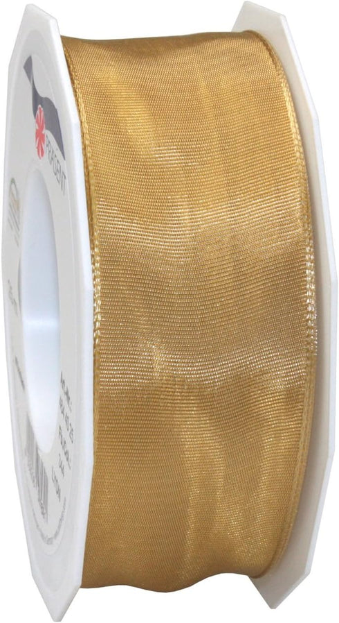 Morex Ribbon French Wired Lyon Fabric Ribbon, 1-1/2-Inch by 27-Yard, Old Gold (46440/25-344)...
