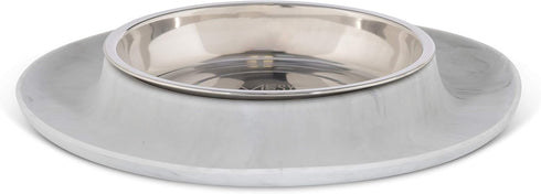 Messy Cats Single Silicone Feeder with Stainless Saucer Shaped Bowl | Anti-Slip Non-Skid Cat Food Bowl | One Cat Bowl in Feeding/Water Station | 1...