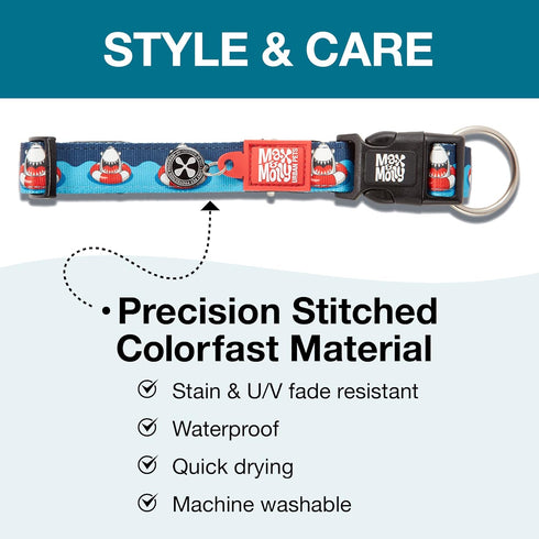 Max & Molly Dog & Puppy Collar with Power Buckle, Fun Style for Small, Medium, Large Dogs & Puppies, Waterproof, Comfortable, Adjustable, includes...