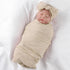 OMUKY Newborn Receiving Blanket Bow Headband and Beanie Set Baby Swaddle Receiving Blankets Baby Boy Girls Nursery Swaddle Wrap(Khaki)...