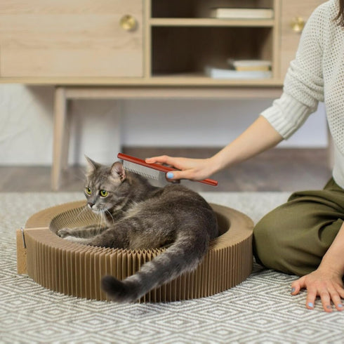 Pet Dematting Comb for Dogs,Cats.Pet Undercoat Rake with Stainless Steel Blades for Knot Removal and Shedding Control.Cat Brush for Shedding Demat...
