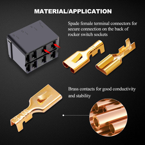 Twidec/100PCS 7.8mm Female Spade Connector Quick Splice Crimp Terminals Non Insulated Wire Connector for Electrical Wiring Relay Car Audio Speaker...