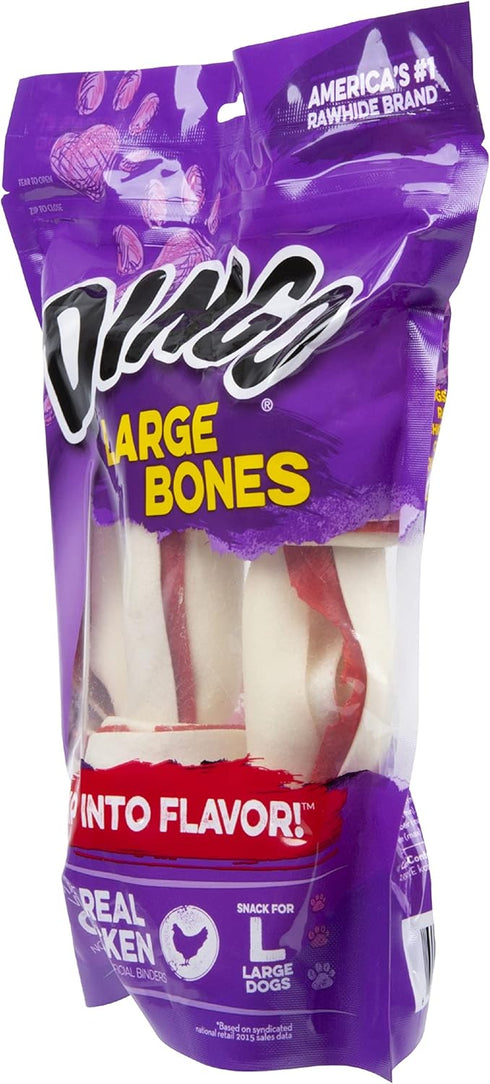 Dingo Rawhide Bone, Large, 3-Count...
