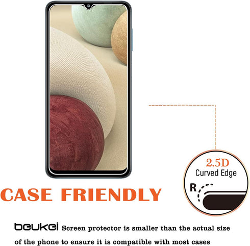 (3 Pack) Screen Protector for Samsung Galaxy A12 Screen Protector Tempered Glass, 6.5 inch, 9H Hardness, Anti Scratch, Bubble Free...