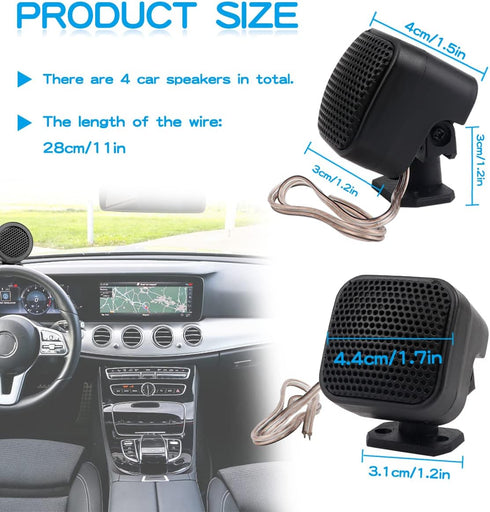 4 Pcs 500W Car Speaker, TP-004A High Power Stereo Car Tweeter, Vertical Round Easy to Install Speakers for Surface Mounting on Car Truck and Boat....