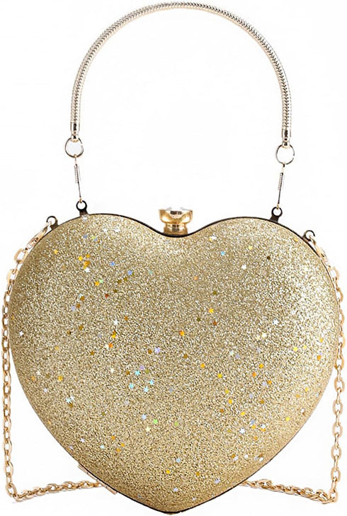 Sparkly Clutch Purses for Women Formal Clutch, Heart Shape Evening Bag, Purse Handbag for Wedding Cocktail Party...