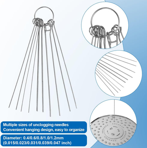 30pcs Shower Head Cleaner Tools, Shower Head Cleaning Brushes Multi-Size Shower Head Cleaner Picks Anti-Clogging Cleaning Brush for Bathroom Small...