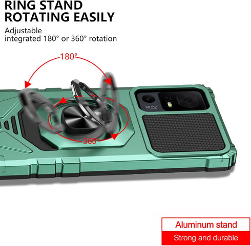 Ailiber Case for TCL 40 X 5G, TCL 40 XE 5G Phone Case with Screen Protector, Ring Stand for Magnetic Car Mount, Military Grade, Heavy Duty Shockpr...