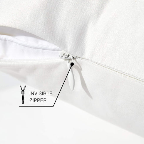 White Pillowcase Set - King Size (20 x 36 inches) Bed Pillow Cover - Brushed Microfiber, Wrinkle, Fade & Stain Resistant - Hidden Zipper Closure P...