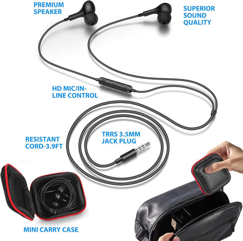 Wired Earbuds Noise Cancelling 3.5mm Headphones for PC School Computer, Ear Buds Wired with Mic Magnetic Plug in Earphones Corded for Samsung A25 ...