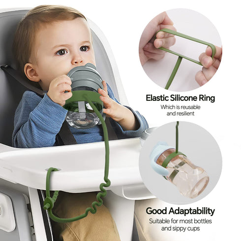 Toy Straps for Baby – 3 Pack Adjustable Silicone Toy Straps for Baby and Sippy Cup Straps for Strollers, High Chairs, Cribs, Car Seats, Food Grade...