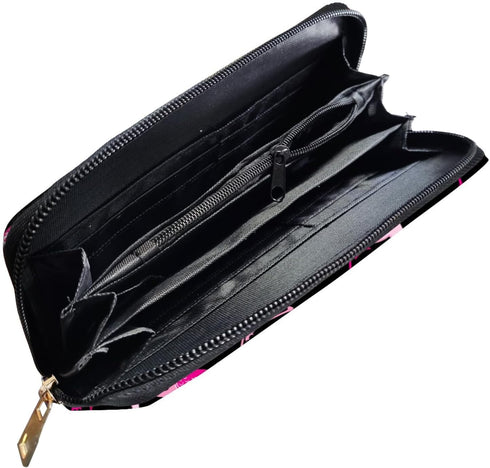 YISHOW Pink Flamingos Wallet Slim Thin Leather Purse Wallet With Zip Around Clutch Casual Handbag For Phone Key Credit Cards...