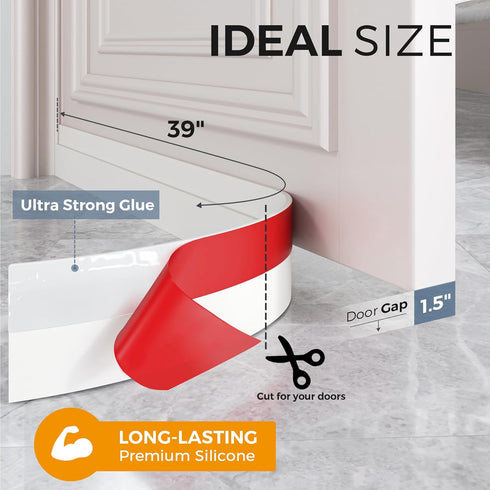 GroTheory 2 Pack Door Draft Stopper, Under Door Sweep for Exterior & Interior Doors, Weather Stripping Door Seal, Garage Window Blocker Noise Cold...