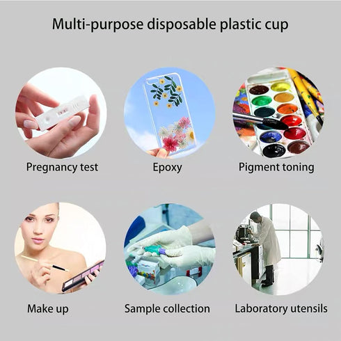 Mixing Cup 100PCS,40ml Disposable Plastic Resin Mixing Cups Multipurpose Dispensing Cup for Mixing Paint, Epoxy, Resin Crafts DIY (Clear),Come wit...