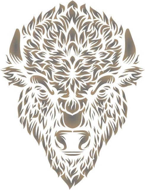 Bison Head Stencil, 8.5 x 11 inch (M) - Classic American Buffalo Bison Head Stencils Template for Painting...