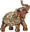 Golden Elephant Statue, Resin & Wood Grain Collectible Figurine, Feng Shui Lucky Elephant Sculpture for Home TV Cabinet...