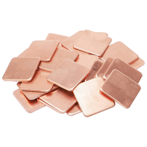 30pcs 15 x 15 x 1 mm Pure Copper Heatsink, Copper Pad Shim Thermal Kit for Cooling PC Components IC Chipset GPU CPU...