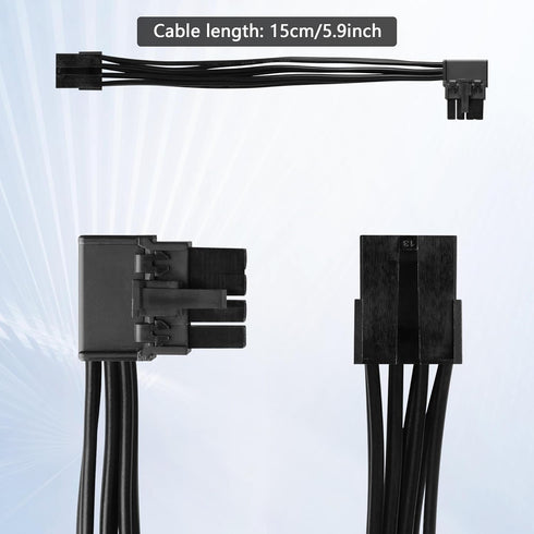 SinLoon 8-Pin Extension Cord PCIE 8 Pin Female to Right Angle Male PCIE Express Power Adapter Cable for Graphics Card 18AWG 15CM/5.9Inch (Left)...