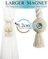 2 Pack Magnetic Curtain Tiebacks Cotton Hand Woven Tie Back Decorative Rope Holdbacks for Curtains Draperies No Tools Required, Beige...